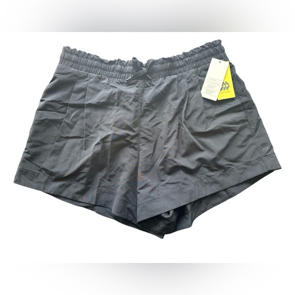 All In Motion High Rise Resort Shorts Pockets Drawstring Black Large - Picture 6 of 7